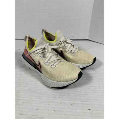 Nike React Infinity Run Flyknit Womens 8 Running Shoes Cream Pink CD4371-004