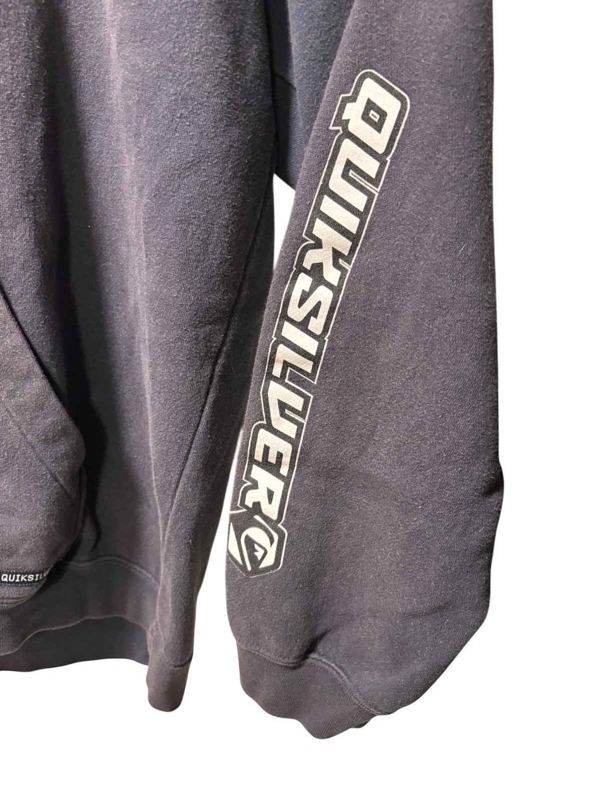Vintage 90s Y2K Quiksilver Hoodie Sweatshirt Men’s Size Large Navy Surf RARE image 2