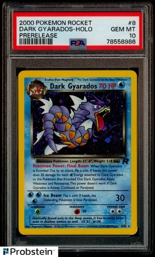 2000 Pokemon Rocket Prerelease #8 Dark Gyarados Holo PSA 10 GEM MINT