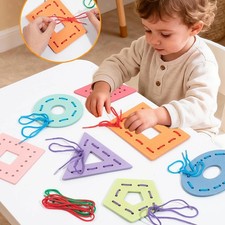 Wooden Lacing Toy Essentials Durability Easy to Use Fine Motor Skill