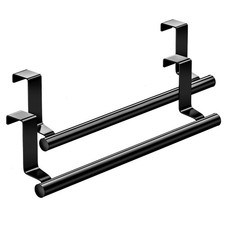 Mosuch Stainless Steel Over Door Towel Rack Bar Holders for Universal Black