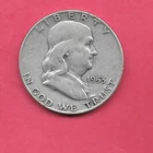 US USA  FRANKLIN 1953 D 50 c HALF DOLLAR SILVER VF-VERY FINE CIRCULATED OLD COIN