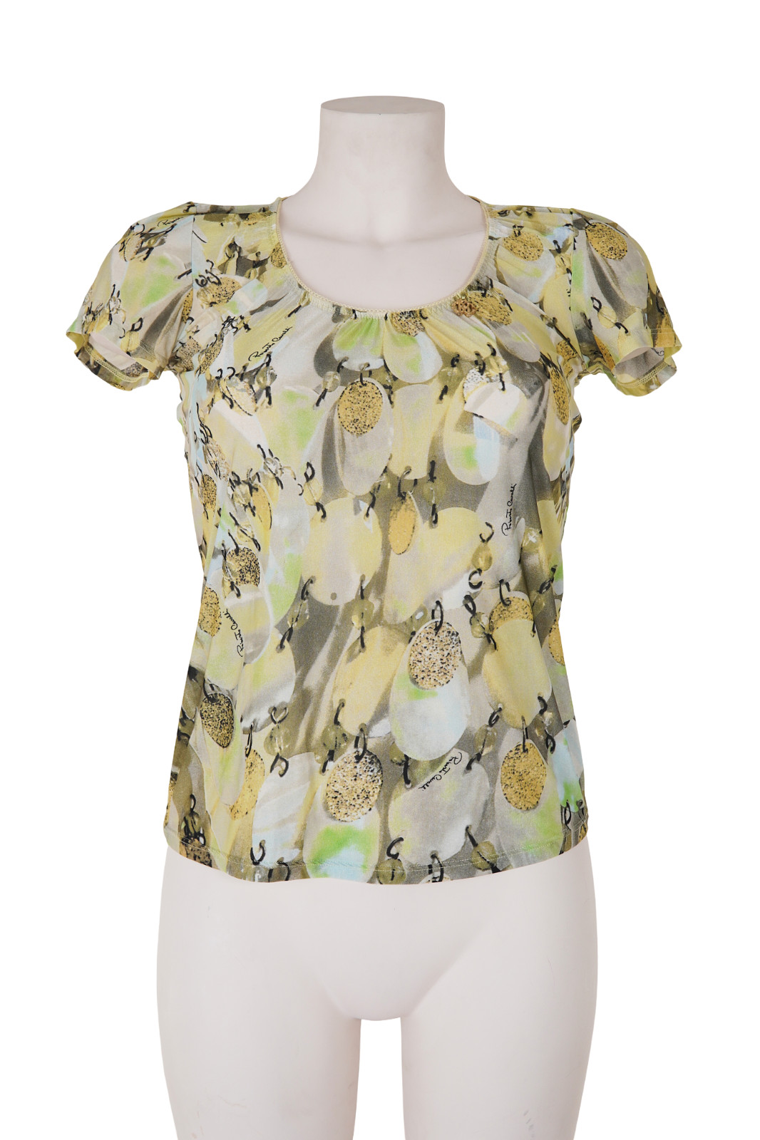 Maglia Vintage Roberto Cavalli Mesh Floreale Stretch Made Italy Donna M