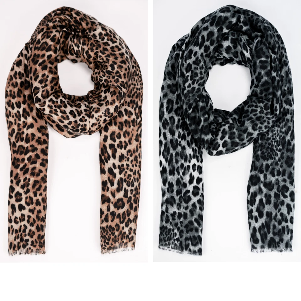 MARKENLOS Leo Weicher Warmer Damen Winter Schal Tuch 180x90cm Stola 20% Baumwolle 2814