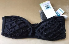 Rip Curl Sunseeker Black Bandeau Bikini Top Size M