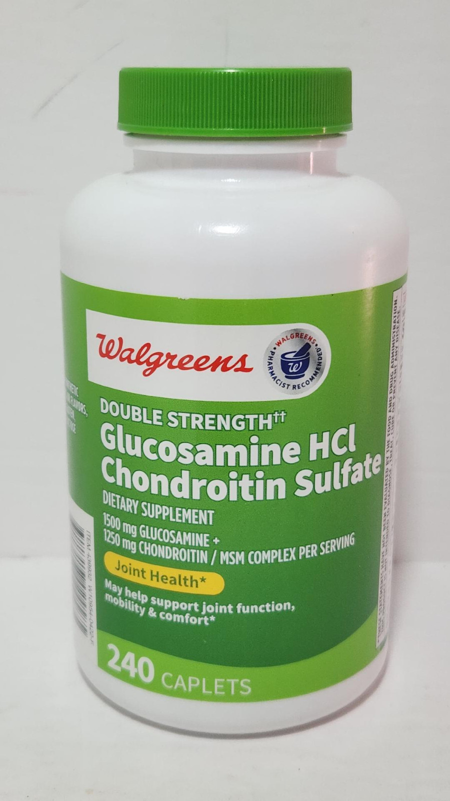 Walgreens Extra Strength Glucosamine HCl Chondroitin Sulfate 240