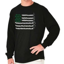 Funny Marijuana Stoner Blunt American Flag Long Sleeve Tshirt for Men or Women