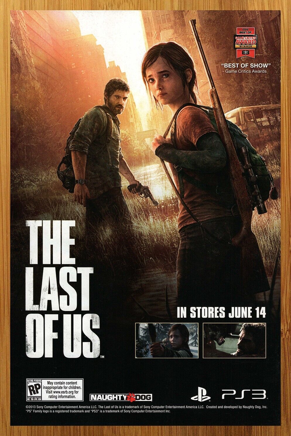 2013 The Last of Us PS3 Print Ad/Poster Authentic Official Video Game Promo  Art