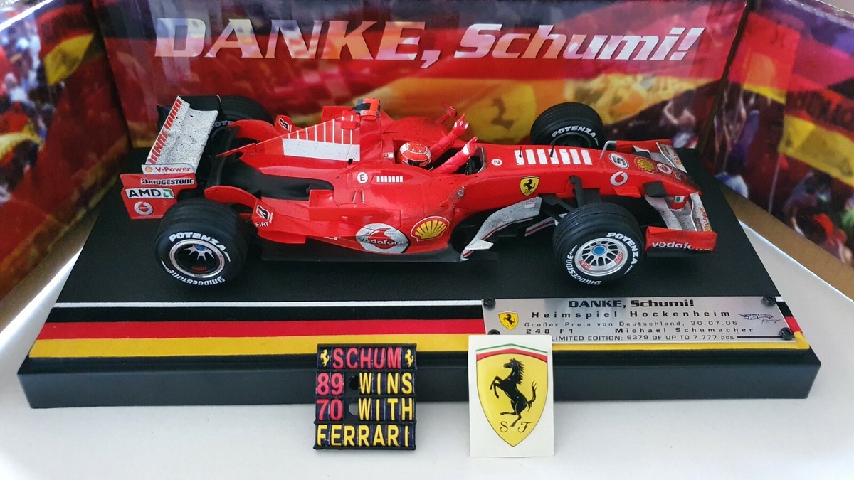 Hotwheels 1/18 F1 Ferrari 2006 Schumacher Barcode Weathering