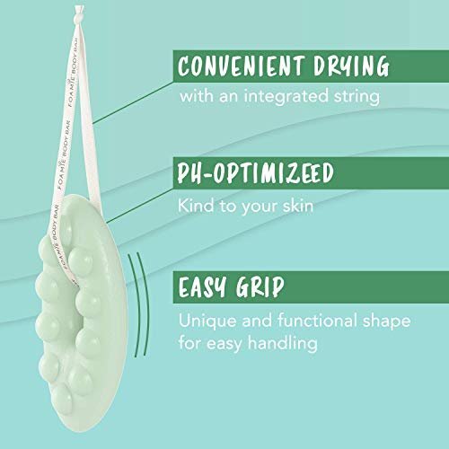 Foamie 2-in-1 Natural Body Bar, Mint Womens & Mens Body Wash, Refreshing...