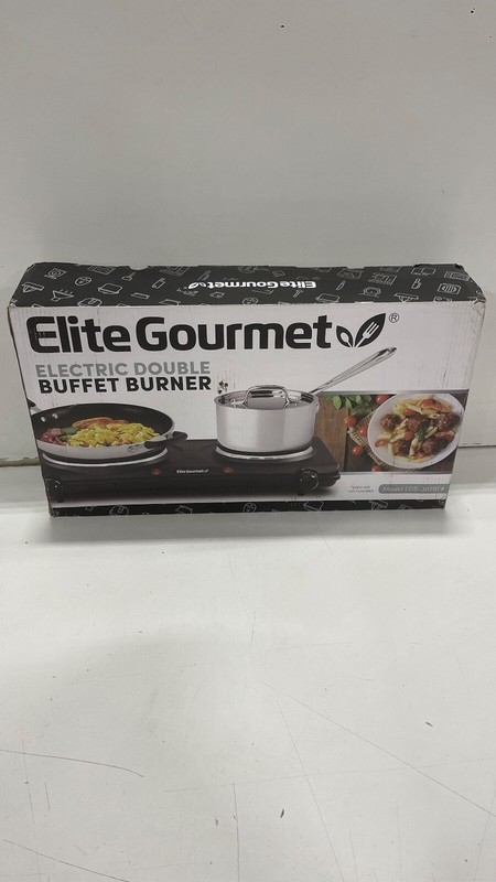 Gourmet EDB-302BF# Countertop Double Cast Iron Burner, 1500 Watts Electric Hot