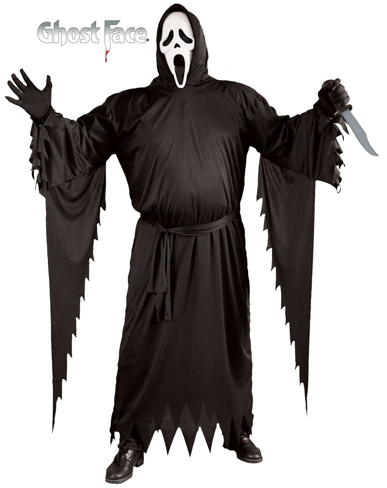 Scream Boys Bleeding Ghost Face Scary Halloween Costume, Fun World, Size M