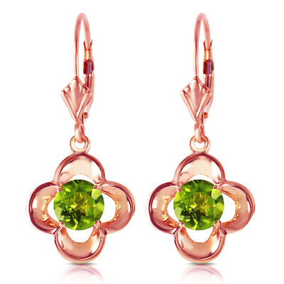 14K. GOLD LEVERBACK OHRRING MIT NATÜRLICHEN PERIDOTEN