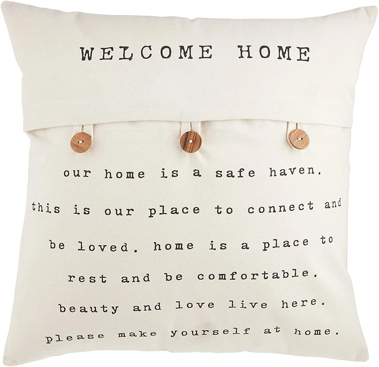 Mud Pie Welcome Home Button Pillow - Thumbnail 2