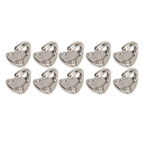 SDS 10 Pcs Hook 316 Stainless Steel Marine Grade Clothes Coat Pad Eye - Picture 1 of 23