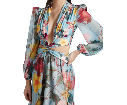 Patbo Women Celeste Hibiscus Chiffon 
