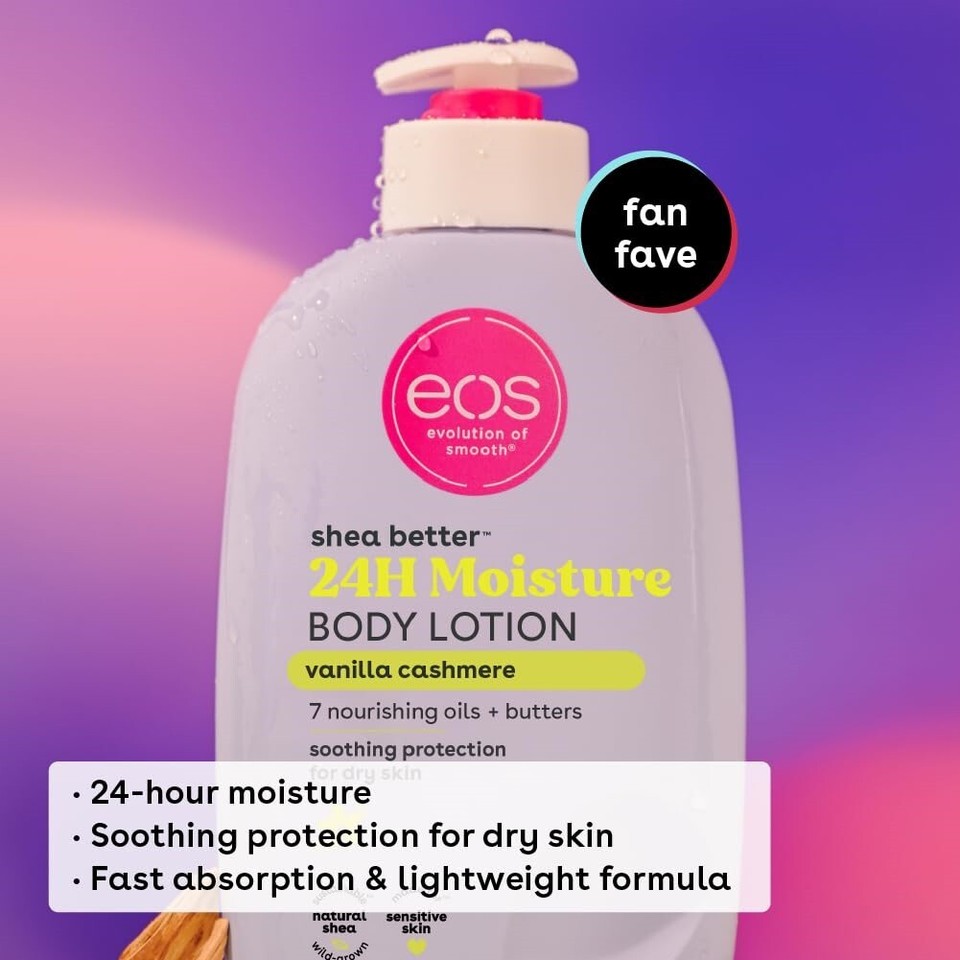 eos Shea Better Body Lotion for Dry Skin Vanilla Cashmere 16 fl oz