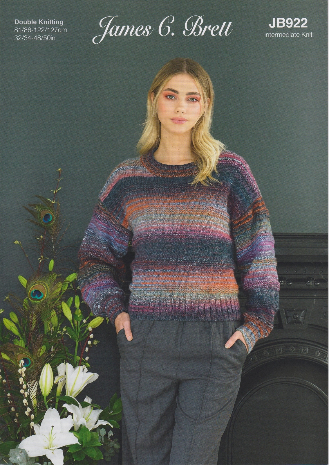 Double Knitting Pattern Womens Sweater Intermediate Knit James Brett JB922