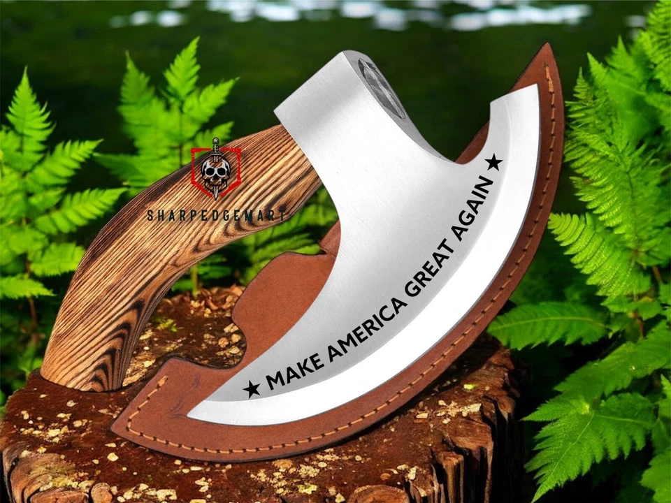 pizza cutter axe, Viking axe, Fist axe, best gift for him, Maga Trump Gifts - Image 2 of 4