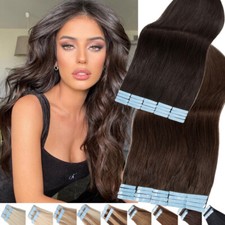 US SUPER Tape in Glue Hair Extension 100 Remy Human Hair Skin Weft THICK copper