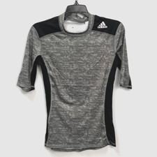 Adidas Techfit Gray  Black 1/2 Sleeve Compression Base Top Men's Multiple Sizes