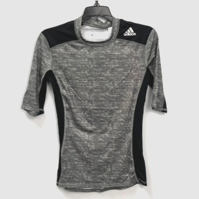 Adidas Techfit Gray & Black 1/2 Sleeve Compression Base Top Men's Multiple Sizes