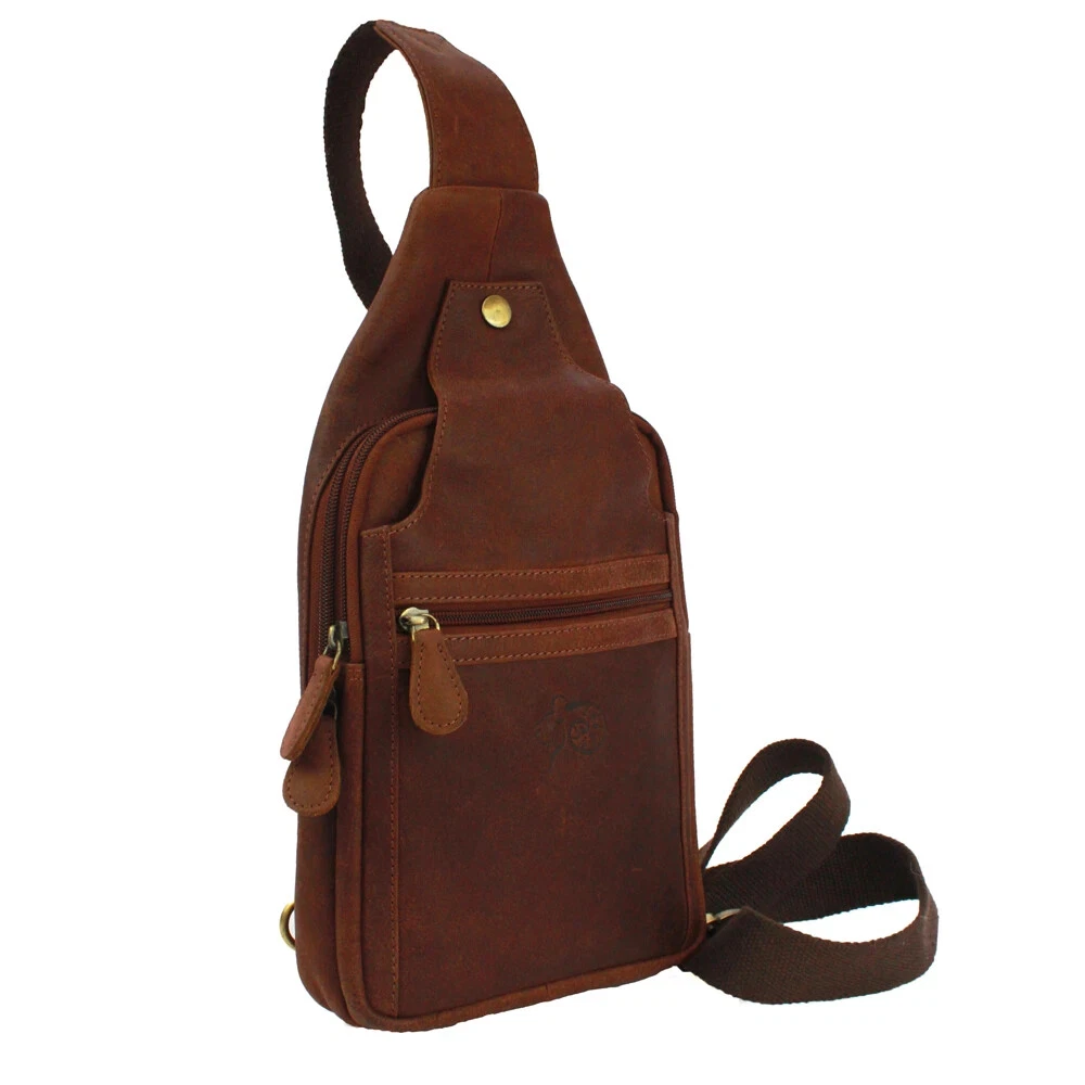 Leather Slim Rucksack Bikers Backpack Slim