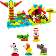 Picasso Toys PTB100 100Pcs Hedgehog Block 3D Building Blocks Tiles Safari Theme