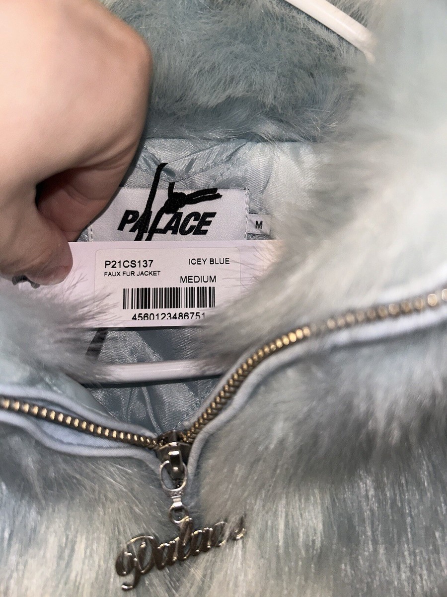 PALACE FAUX FUR JACKET ICY BLUE | eBay