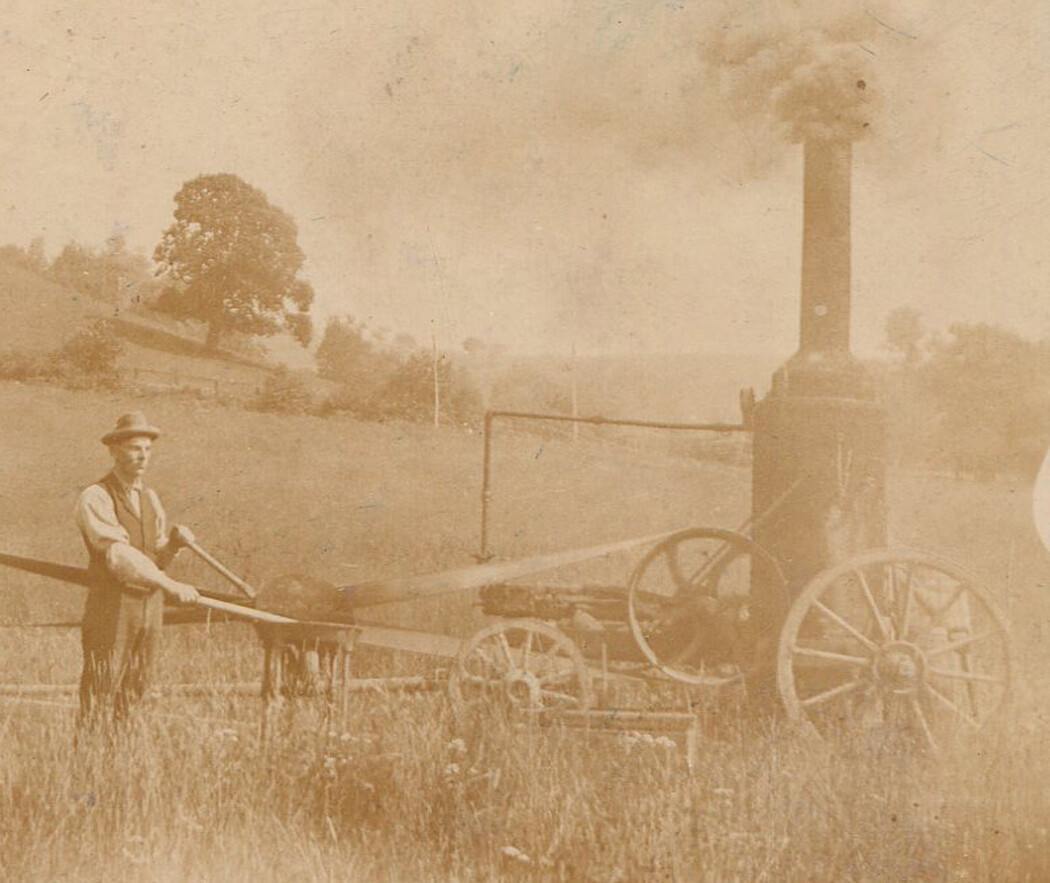 MAN OPERATING STEAM POWERED FARM MACHINERY. 1900. eBay