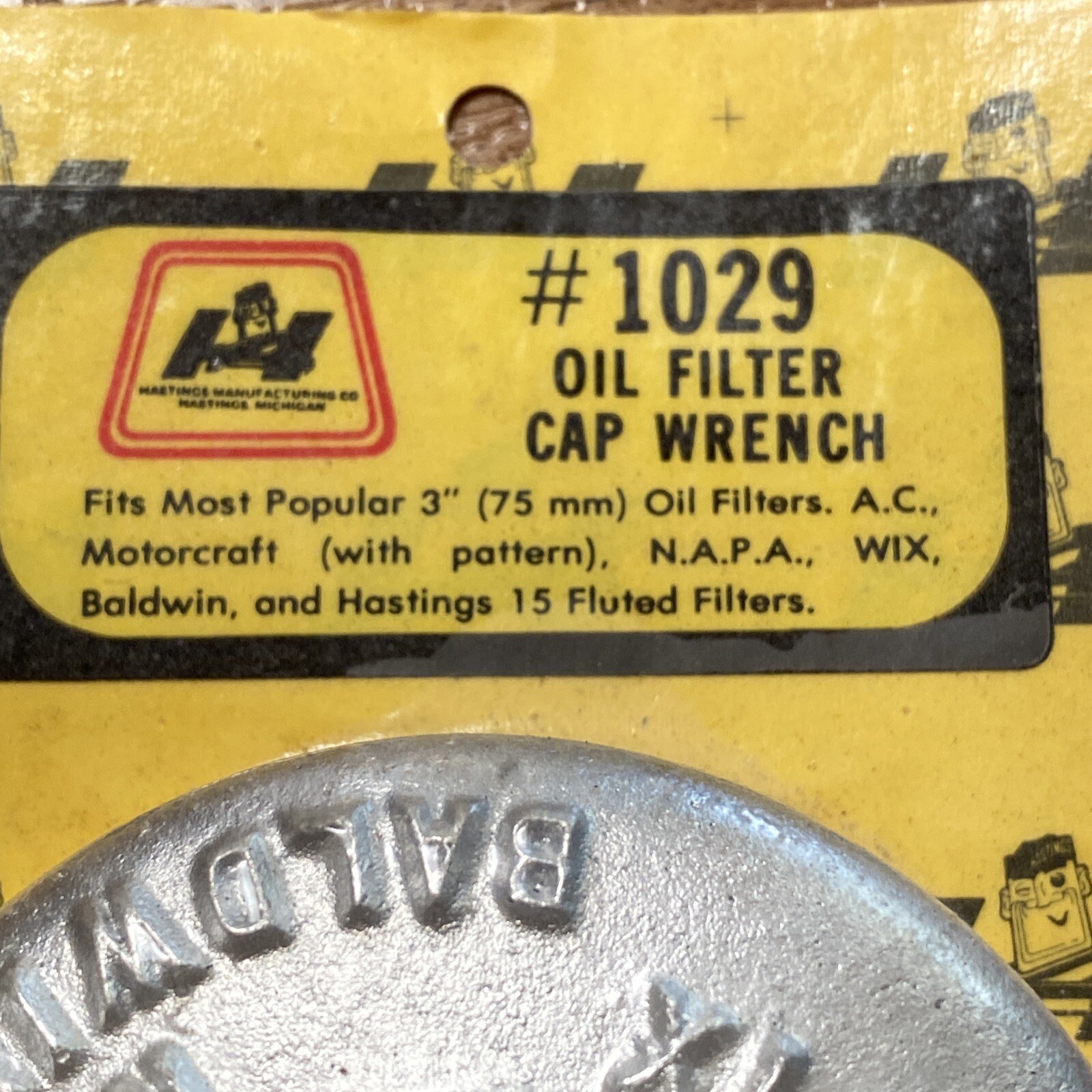KC Oil Filter Cap Wrench 3" 75mm Motorcraft Fram Hastings Wix NAPA Baldwin