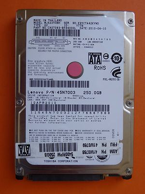 Fujitsu MJA2250BH G2 | PN: CA07083-B594000L | 2010-04-10 | 250GB