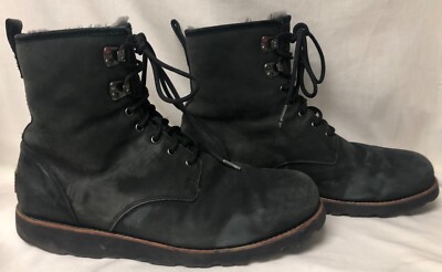 UGG Black Leather Lace-Up Men\'s Boots 22890707_57164857_600.jpg main image 4