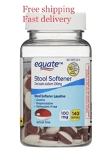 Equate Stool Softener Laxative Softgels for Constipation, 100 mg, 140 Count