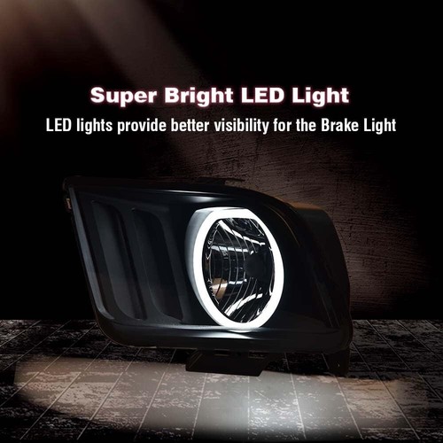 FOR FOR 2005-2009 FORD MUSTANG Double-Black Housing LED DRL Headlight Assembly - Picture 4 of 9
