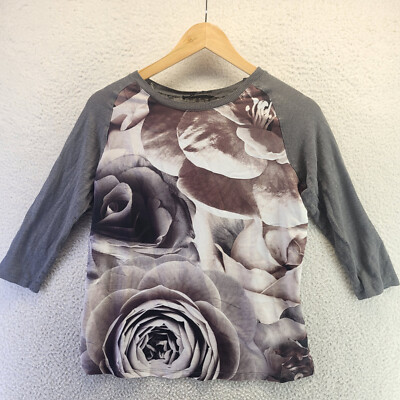 Blouses Top Rose Zara ZARA Womens Linen Floral Blouse Small