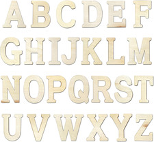 4 Inch 94 Pieces Wooden Letters Unfinished Wood Alphabet Letters for Crafts with