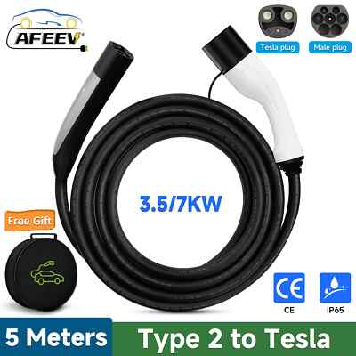 AFEEV 16A/32A 7KW Type 2 to Tesla NACS EV Charging Cable Model 3/Y/X/S EVSE