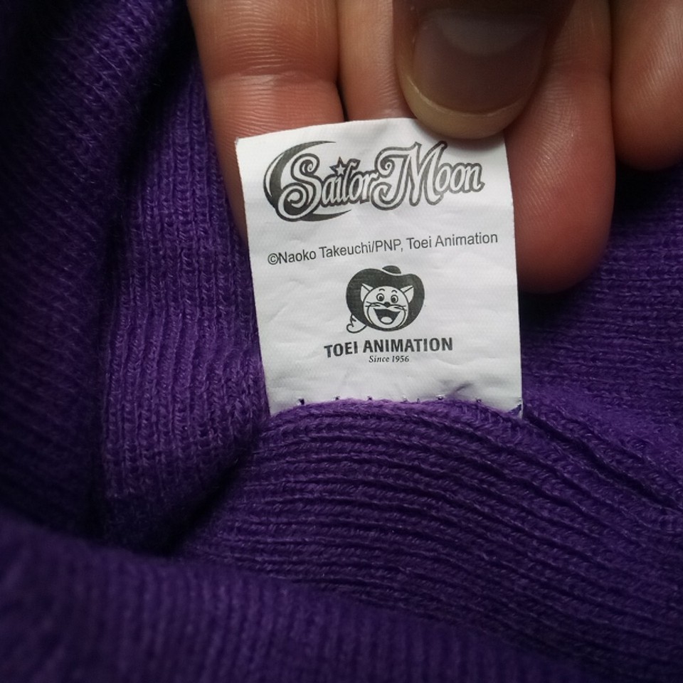 Sailor Moon Luna Cat Beanie Knit Hat Purple Toei Animation Kawaii Anime