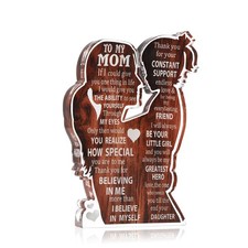 Mom Gifts from Daughter, To My Mom Acrylic Plaque Desk Sign, Heartfelt Mother...