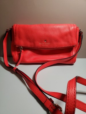 Kate Spade New York Red Leather Snap Flap Crossbody Purse