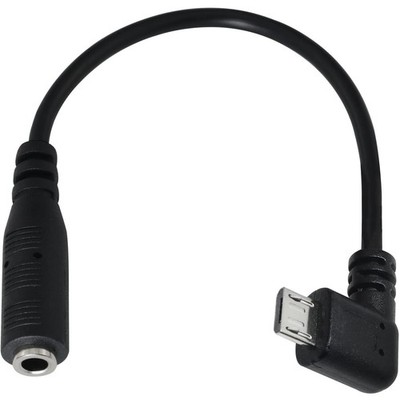 Micro USB to 3.5mm Jack Audio Adapter Cable Black Right Angled Micro USB to 4...