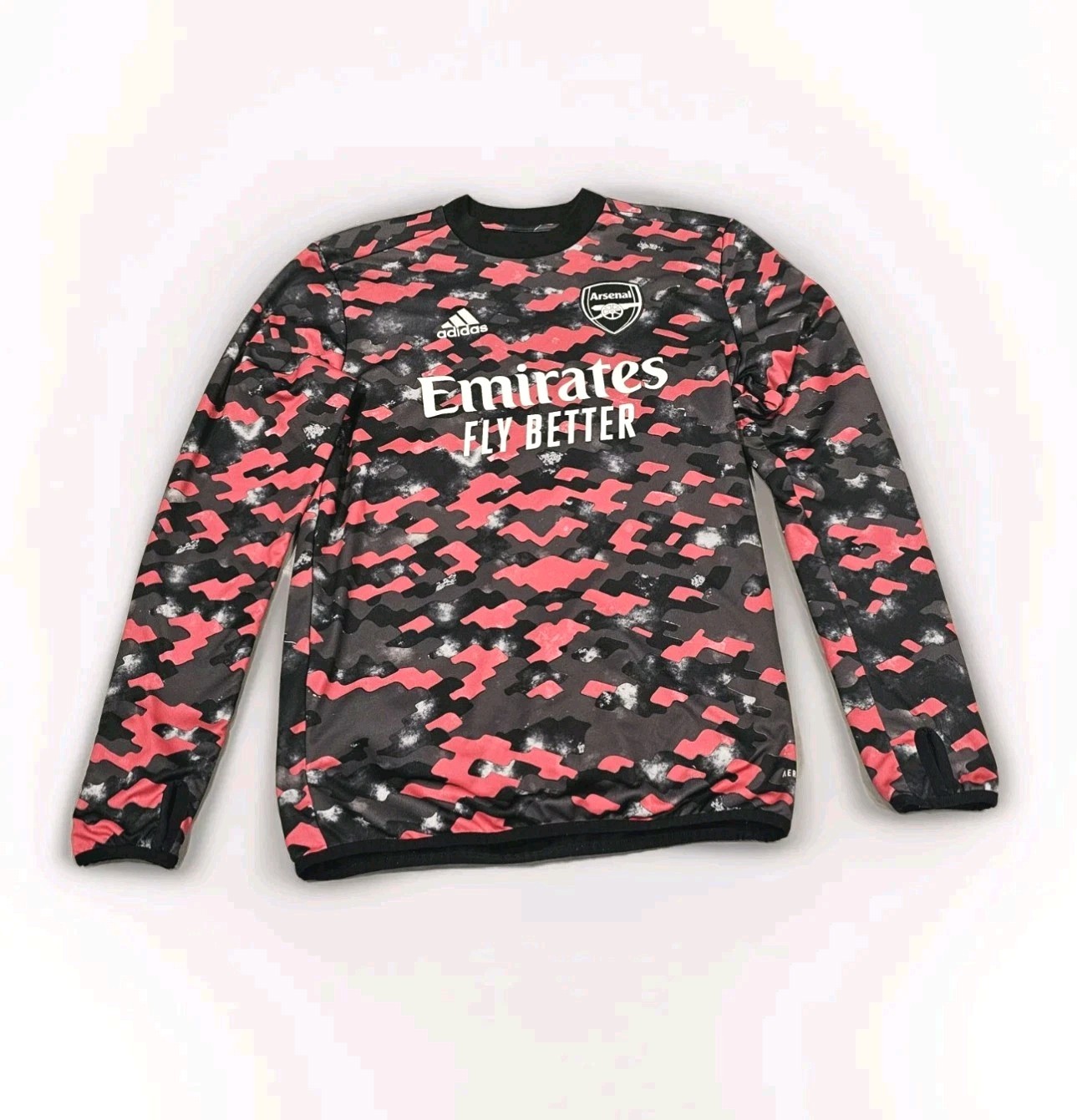 Mens S Arsenal 2021/22 Adidas Training Shirt Warm Pre Match Long Sleeve Camo Top