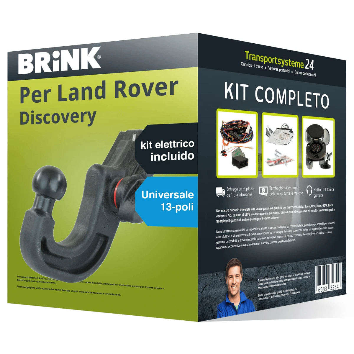 Gancio Traino Fisso STEINHOF Per Land Rover Freelander I 1998-2003 Con Kit Elettrico 13 Poli