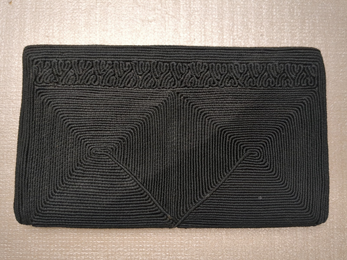 Vintage 1960s Small Black Cloth Ladies Purse Clutch missing zipper 4 1/2"x 8" - Picture 4 of 9