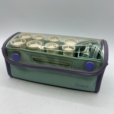 Vintage Clairol Set To Go Hot Rollers Travel Hair Curlers Clips Works Yellow