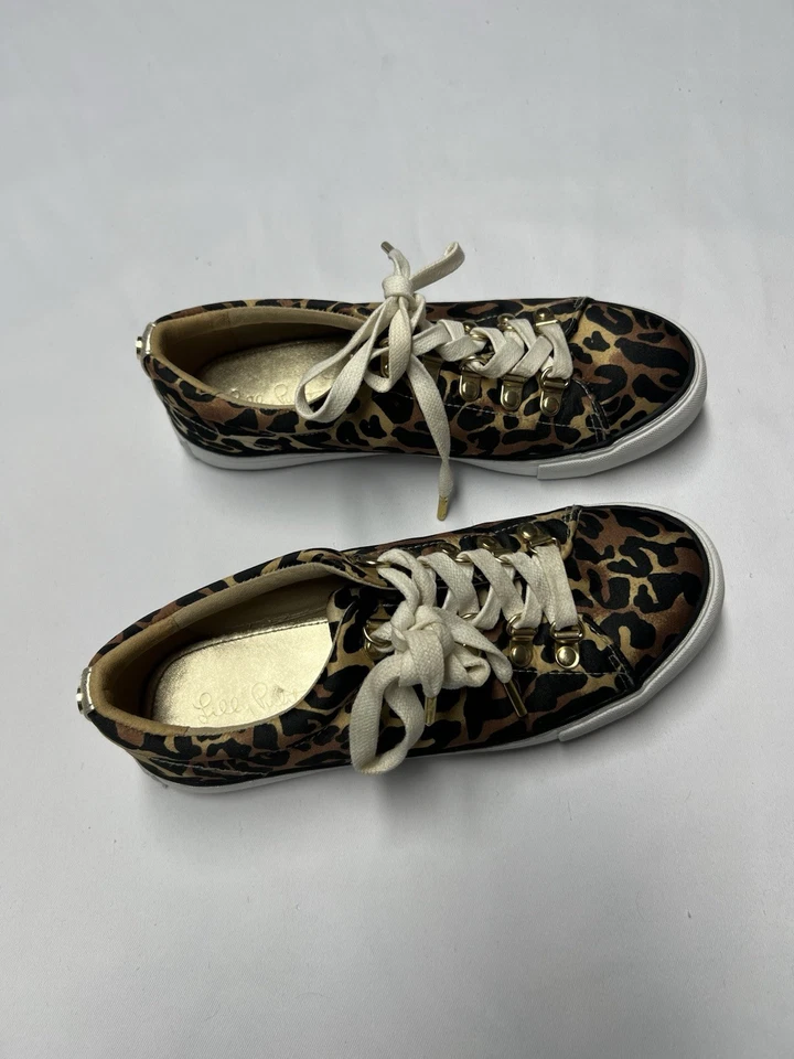Lilly Pulitzer Hallie Leopard Print Lace Up Sneaker 7M  - Image 3 of 4