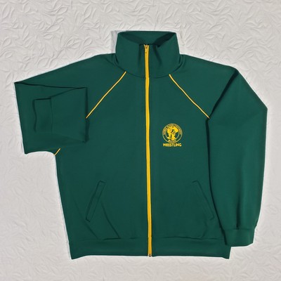 Vintage George Mason University Wrestling Jacket Size XL Green Patriots Brute