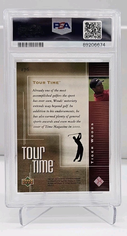 2001 Tiger Woods Upper Deck Tour Time Golf #176 - Rookie PSA 10 GEM MINT view 10