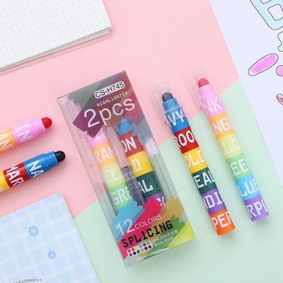 2Pcs Multicolor Highlighter For Card Making Journal Notebook Coloring Doodling